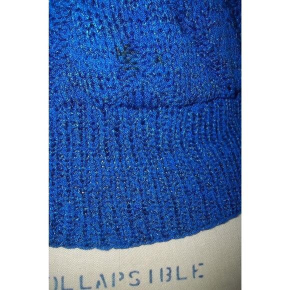 Vintage 80's Handmade Cobalt Blue Knit Sweater - Picture 7 of 10